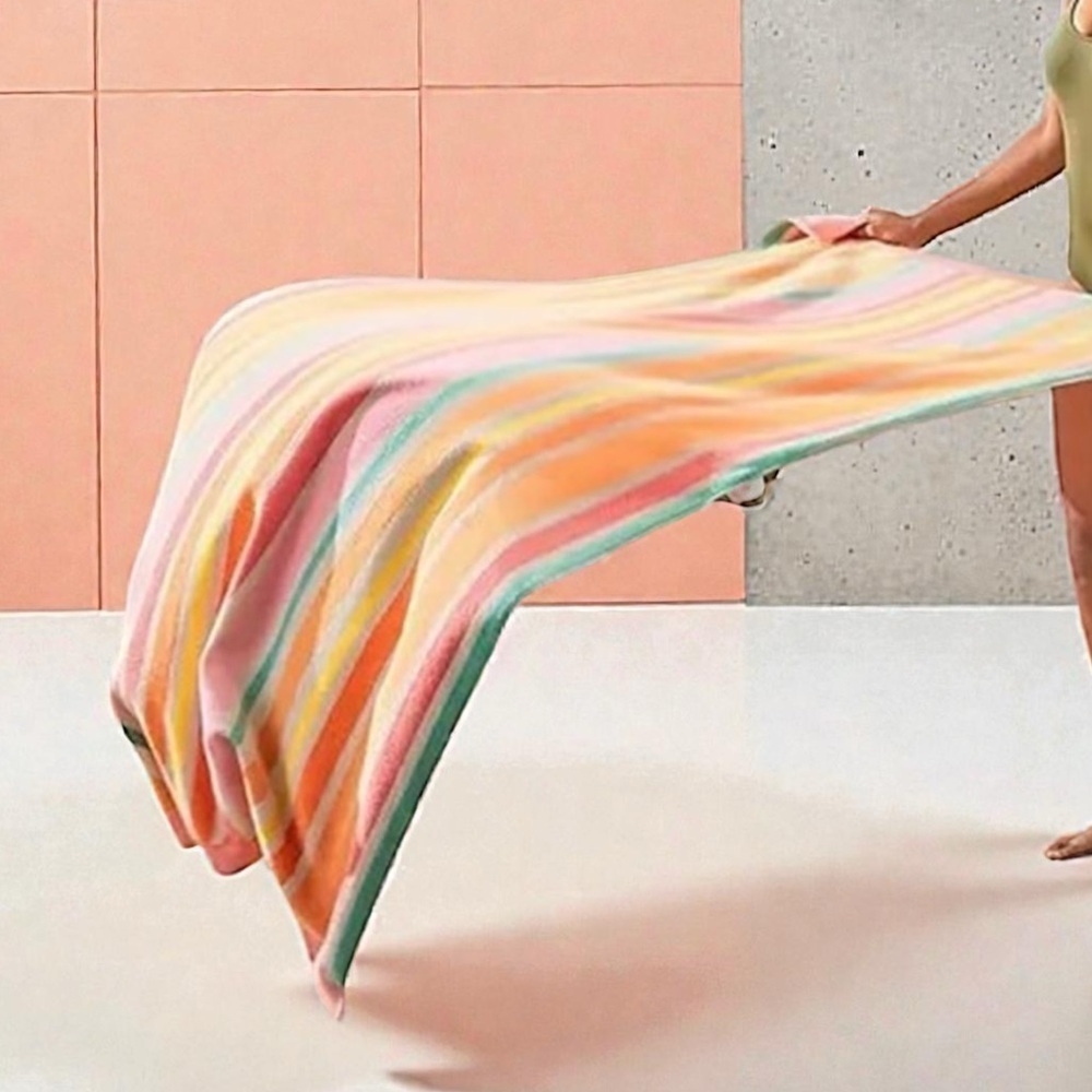 Brand New Member's Mark Sand Friendly Striped Towel 100% Cotton - Picture 7 of 7